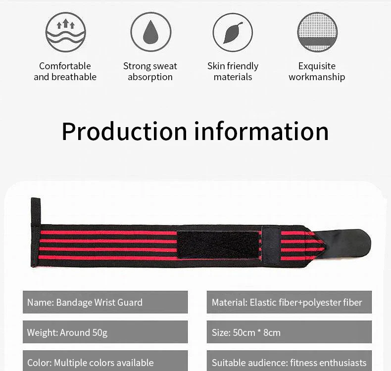 1Pcs Wristband Wrist Support Brace Straps Extra Strength Weight Lifting Wrist Wraps Bandage Fitness Gym Training Sports bandage - Image 7