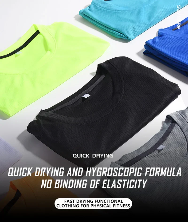 Multicolor Summer Short Sleeve Sport Shirt High Quality Gym Clothing Men Jersey Fitness Shirt Trainer Running T-Shirt Sportswear - Image 17